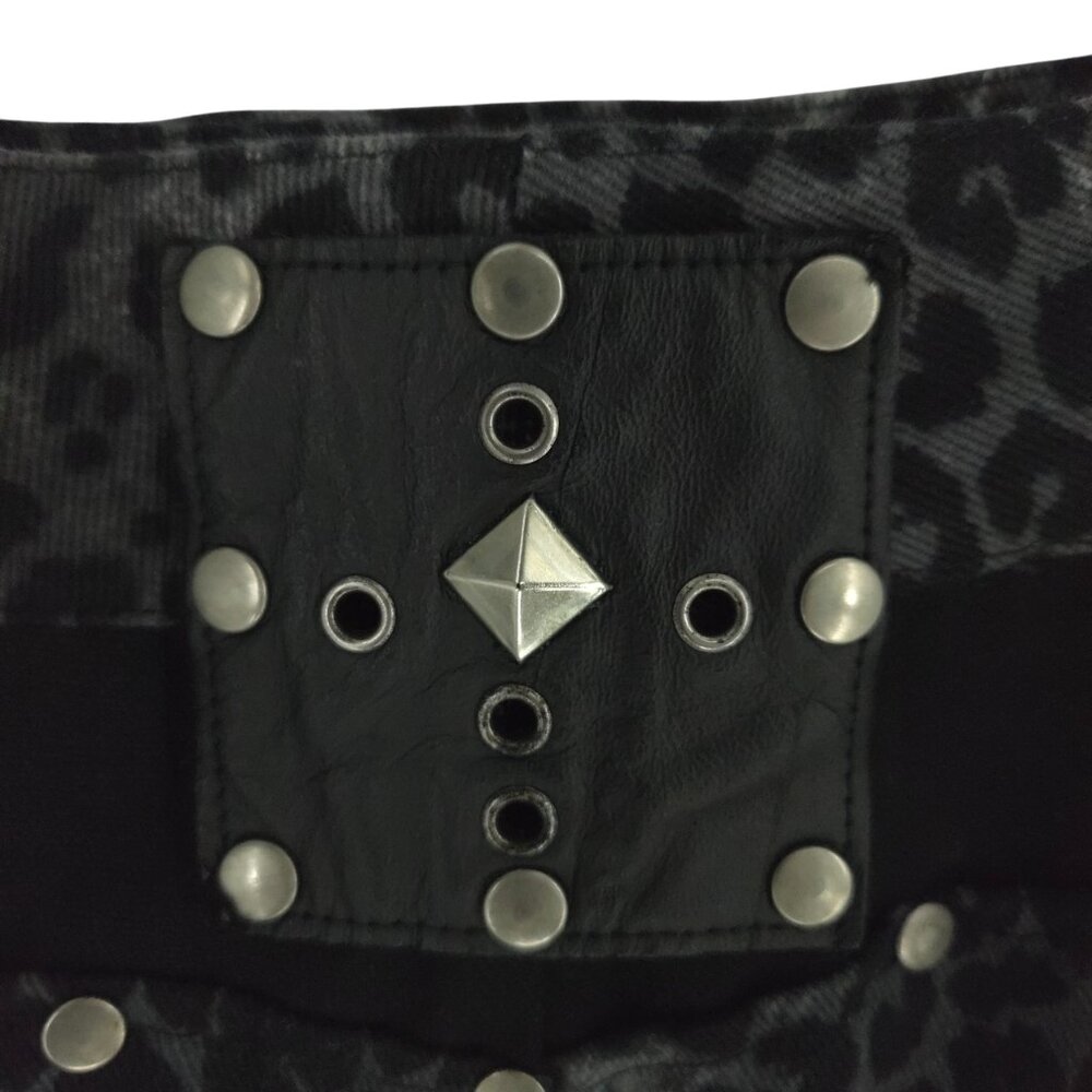Lip Service Pencil Skirt Punk Grunge Mob wife Animal Print Chains Zippers Y2K L - Picture 8 of 16